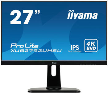 Iiyama XUB2792UHSU-B1 LED-Monitor - (27 Zoll) IPS-Panel-Technologie, Edge-to-Edge-Monitor mit 4K Ultra HD Flach Matt Schwarz